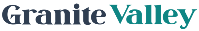 The image shows the text "Granite Valley" in different font sizes and colors.