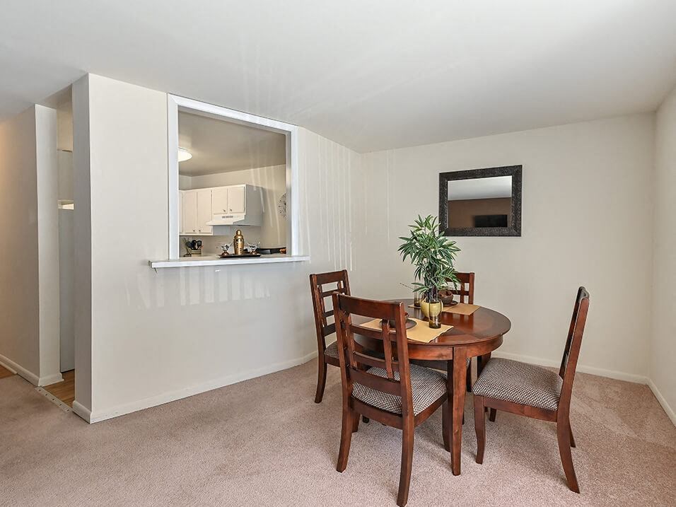 Kitchen and Dining Area in apartment