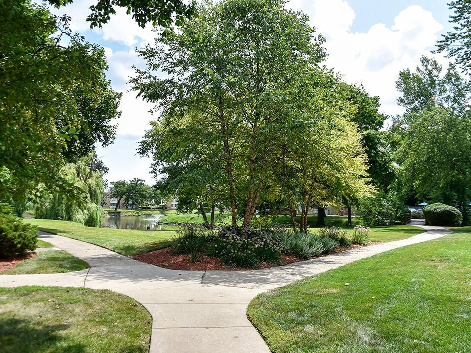 walking path in apartment complex