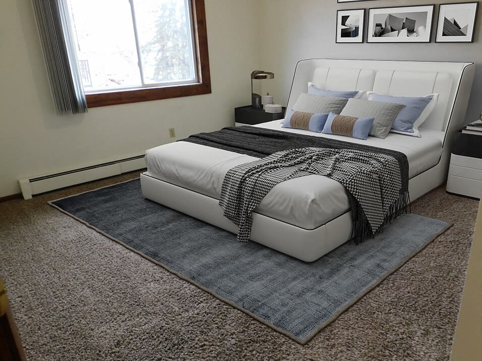 apartment bedroom at heritage manor apartments