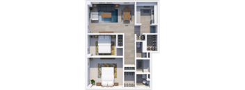 two bed floor plan at icon apartments
