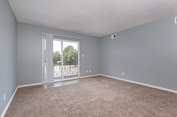 living room with large sliding glass door