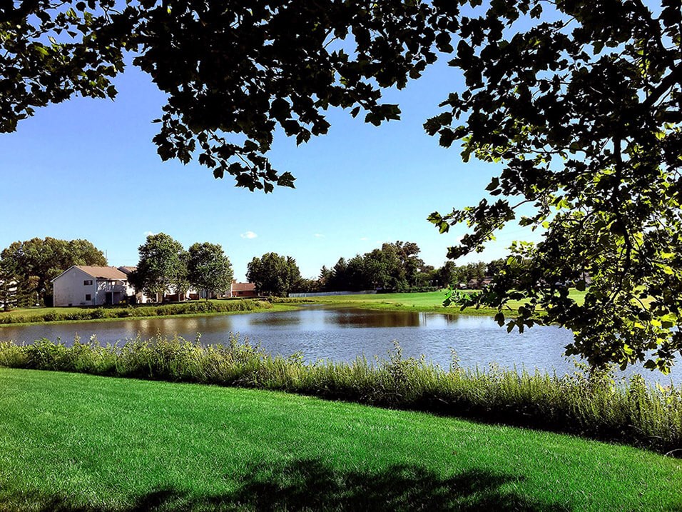 Lake view from indian woods apartments in Evansville