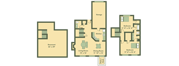 two bedroom townhome floor plan