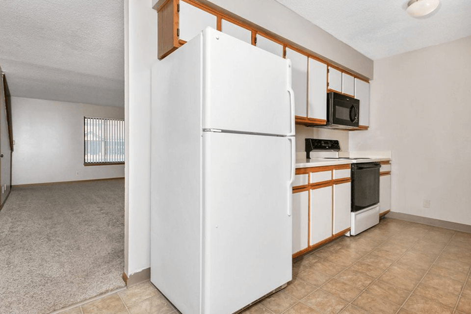apartment kitchen with appliances