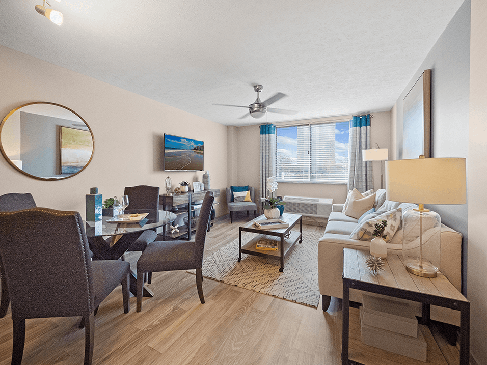 hardwood style flooring at Icon Apartments