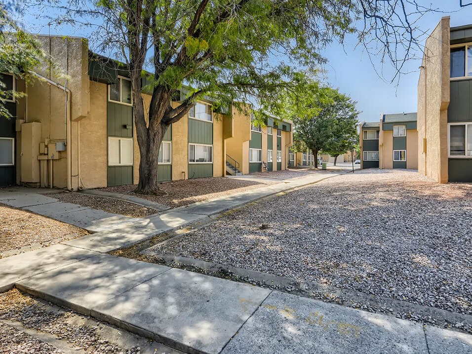 sidewalk at mesa gardens apartments