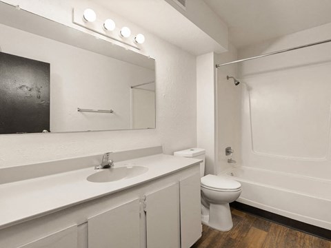 a bathroom with a sink toilet and a shower