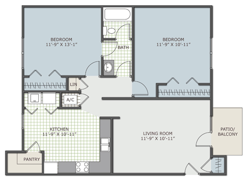 2 bedroom apartment floor plan