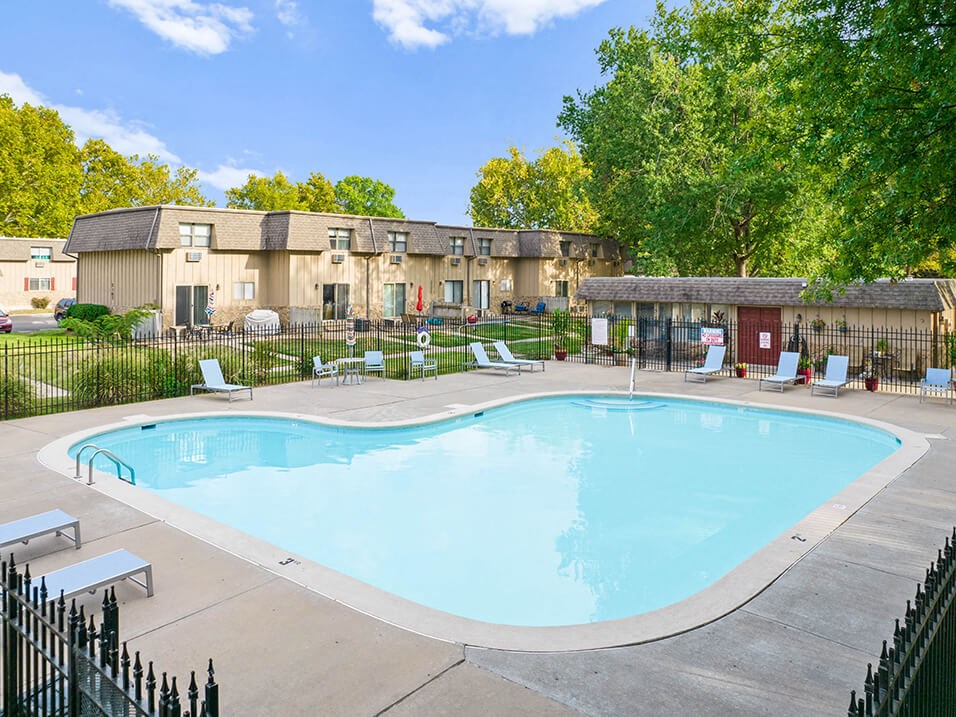 the swimming pool at our apartments