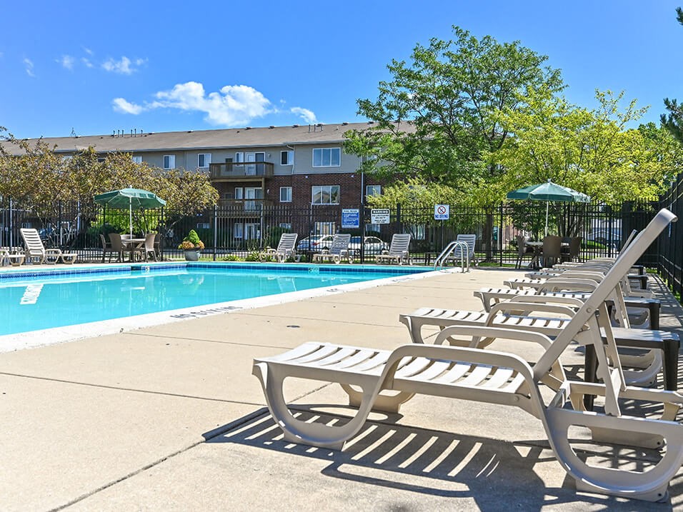 seating near complex swimming pool