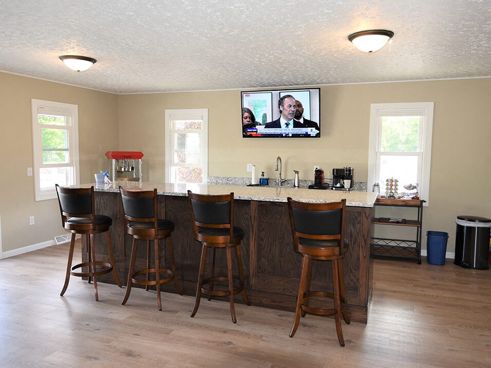 bar top at Northwoods Apartments Clubhouse