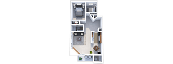 a floor plan of a one bedroom apartment