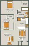 ARBOR ARMS | 2 BEDROOM 1 BATH