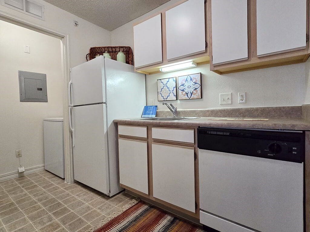 kitchen with Energy-Efficient Appliances including a refrigerator