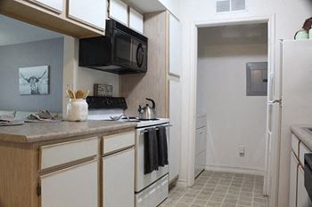 apartment with kitchen microwave