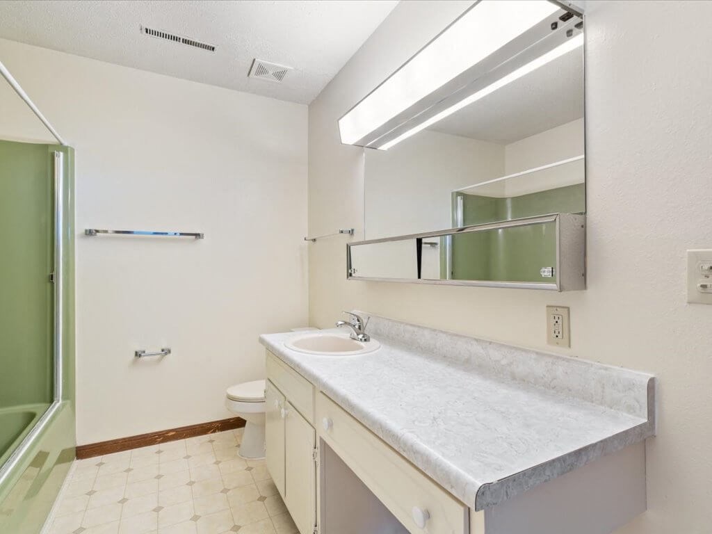 a bathroom with a sink and a toilet