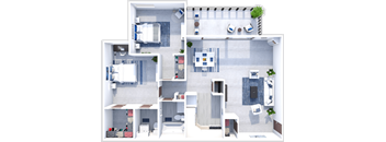 Our 2 Bedroom 1.5 Bath apartment at Paddock Village Apartments