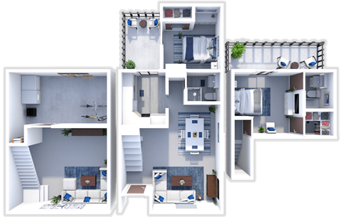 Our 2 Bedroom 2 Bath Town House at Paddock Village Apartments