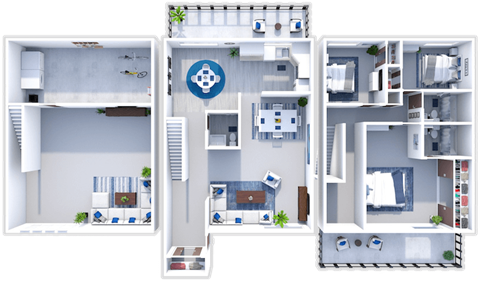 Our 3 Bedroom 2.5 Bath Town House at Paddock Village Apartments