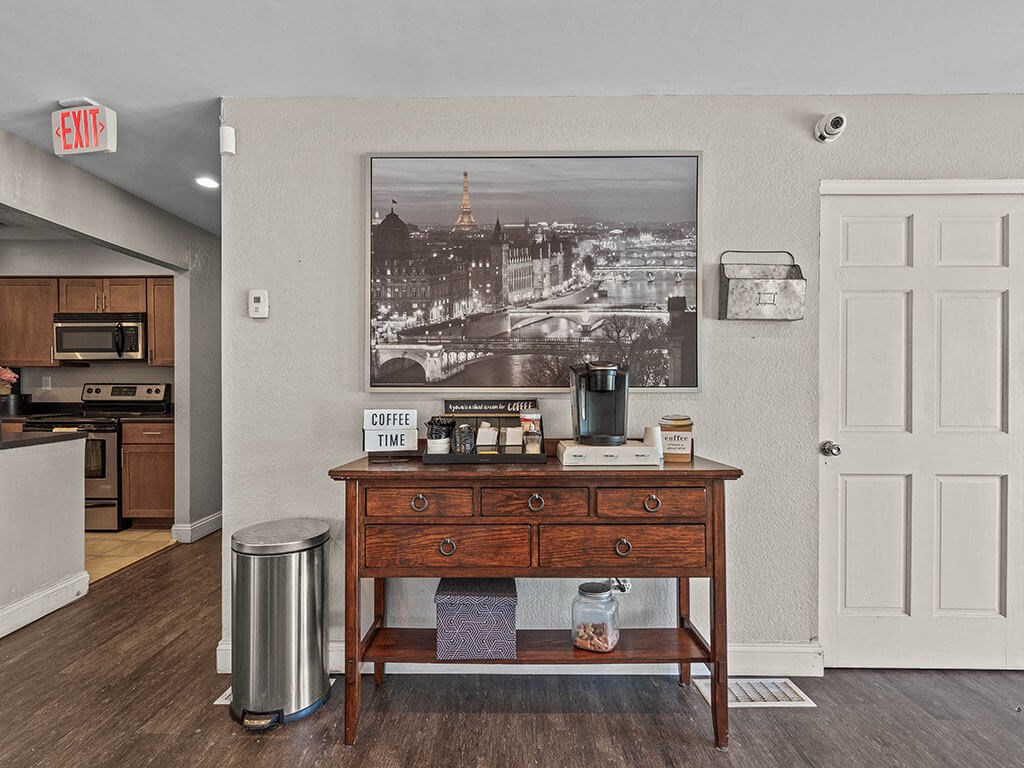coffee bar at resident clubhouse