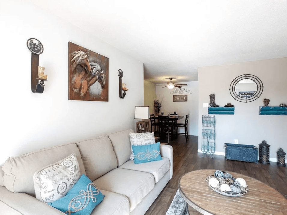spacious living room in apartment