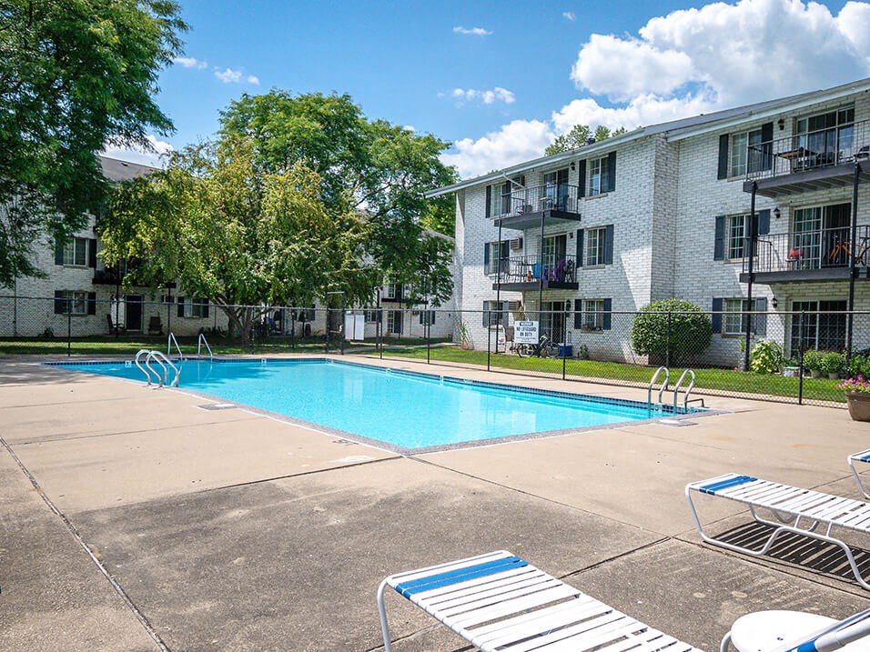 sparkling swimming pool and subdeck area