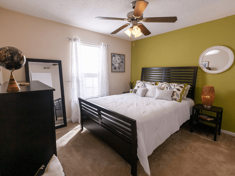 apartment bedroom with window