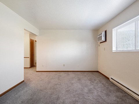 apartment bedroom with air conditioning