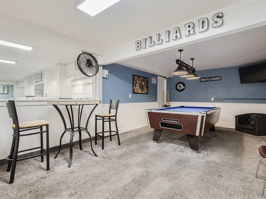 Billiards Room at clubhouse