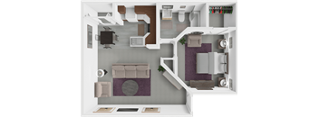1 bed 1 bath floor plan at rosewood apartments