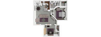 1 bed 1 bath floor plan at rosewood apartments