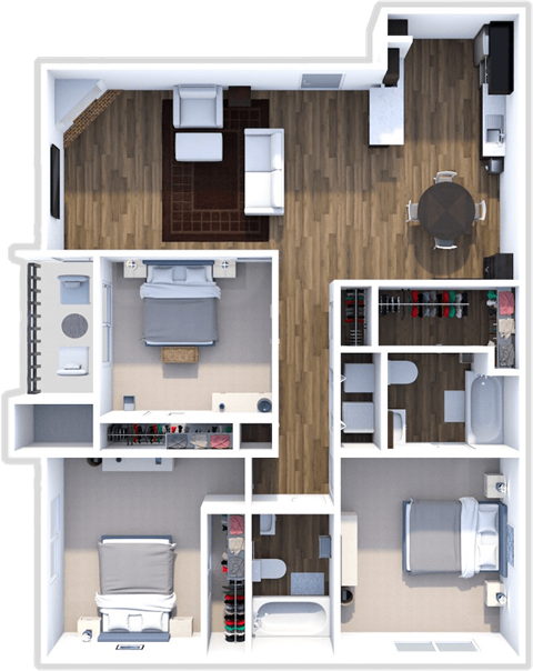 the rio grande floor plan at summer brook apartments in longview texas