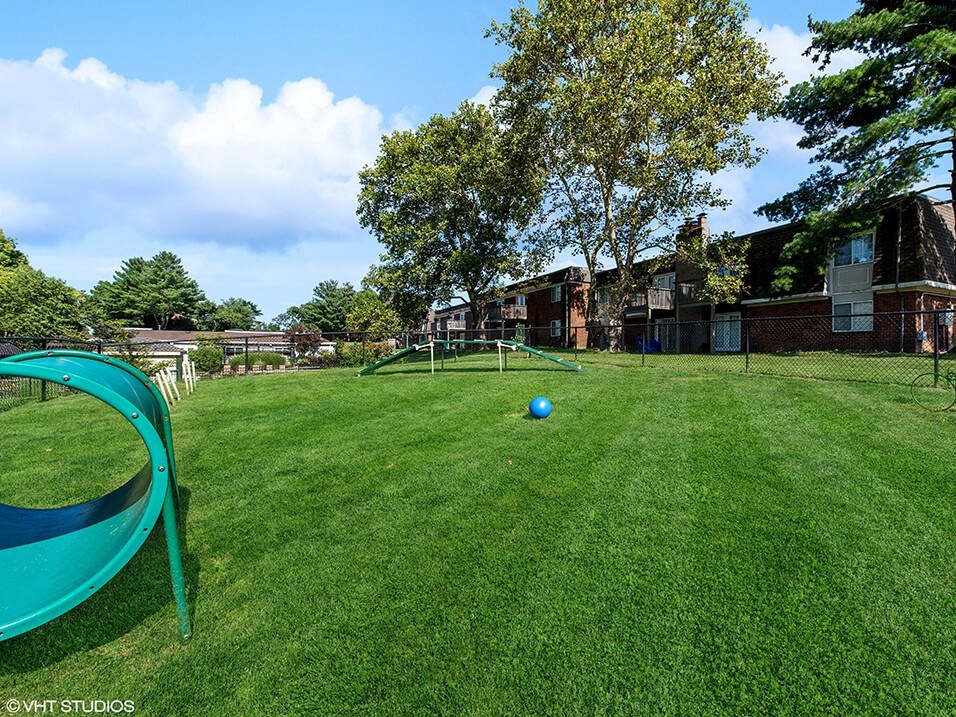 a dog park at an apartment complex