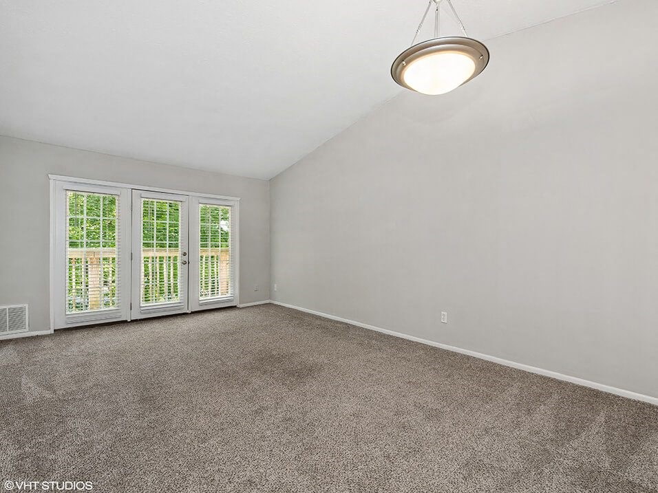 apartment with large windows and balcony