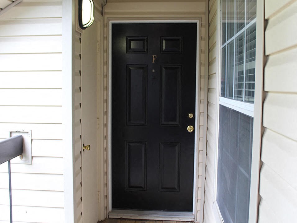 door on an apartment building