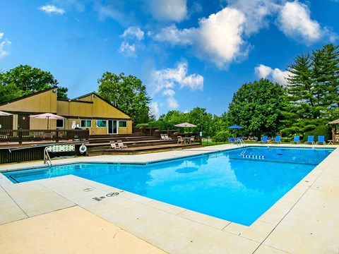 swimming pool at apartment community