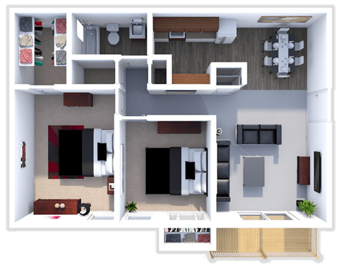 Our 2 bedroom 1 bath apartment at Suson Pines
