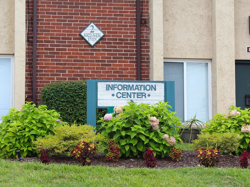 leasing information office at apartment complex