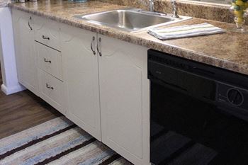 apartment kitchen with dishwasher