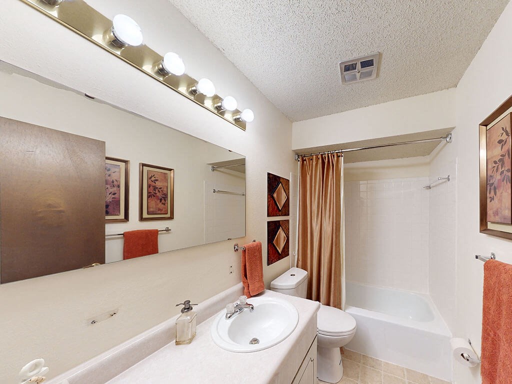 bathroom with a sink, toilet, and a tub