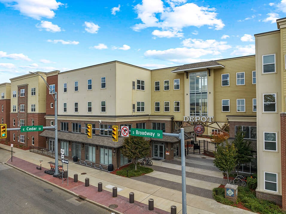 The Depot Apartments building enterance