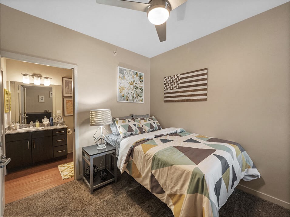 a bedroom with Attached Private Bathroom