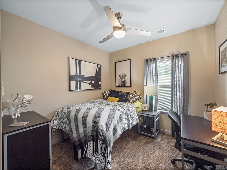 apartments offer a bedroom with a king sized bed