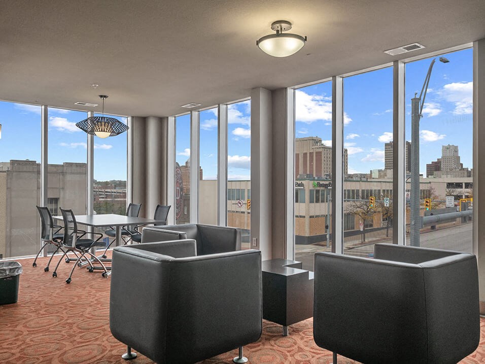 study room with a view at Akron Apartments