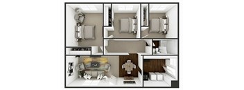 Three Bedroom One Bath