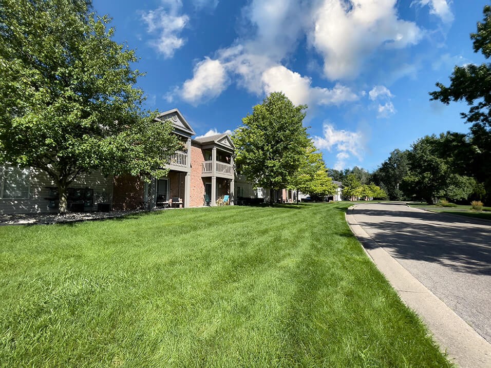 Open green space at the plaza at lamberton