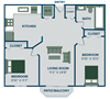 Emerald Creek 2 Bedroom Floor Plan 2 bedroom apartment floor plan in Traverse City, MI