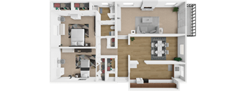 a floor plan of a house with a bedroom and a living room