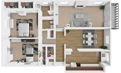 a floor plan of a house with a bedroom and a living room